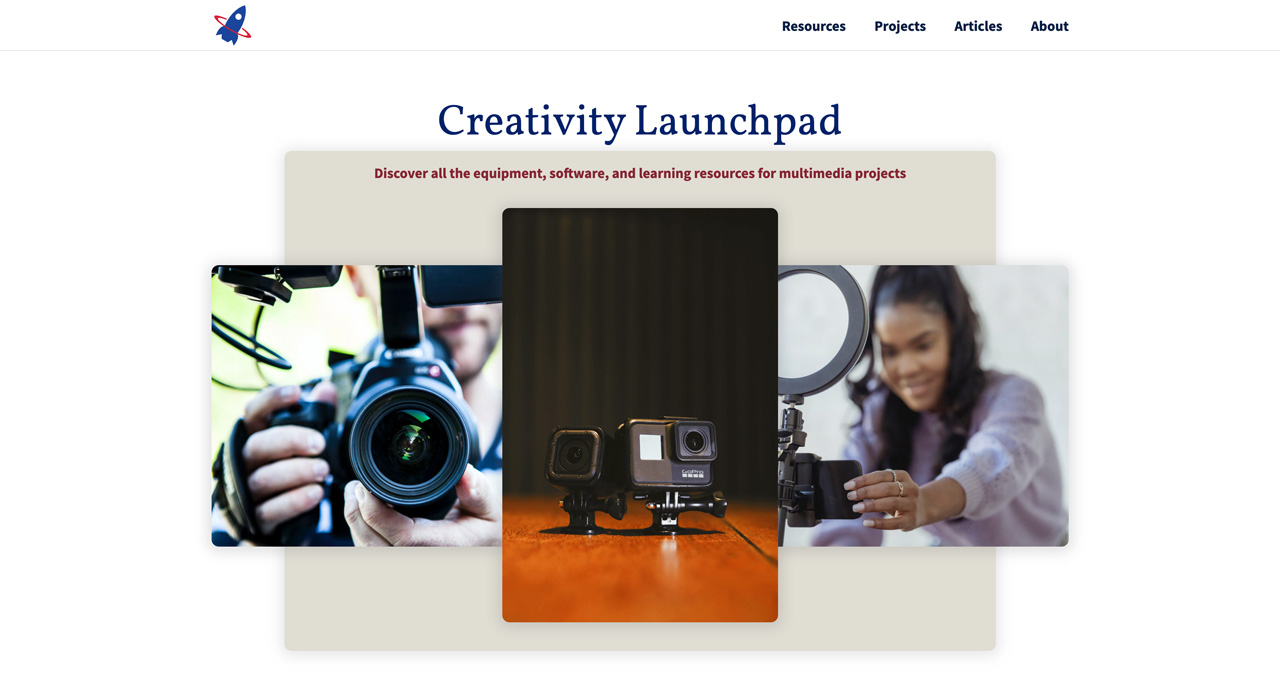 Creativity Launchpad - Project Website Homepage
